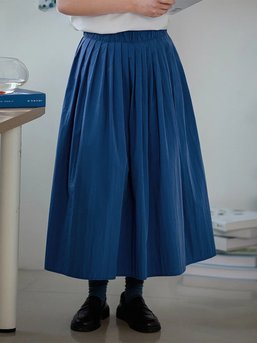 Original Artistic Blue Midi Skirt Women's Design Sense Pleated Large Hem Elastic Waist Mid-Length Summer Cotton Blend Skirt
Original Artistic Blue Midi Skirt Women's Design Sense Pleated Large Hem Elastic Waist Mid-Length Summer Cotton Blend Skirt