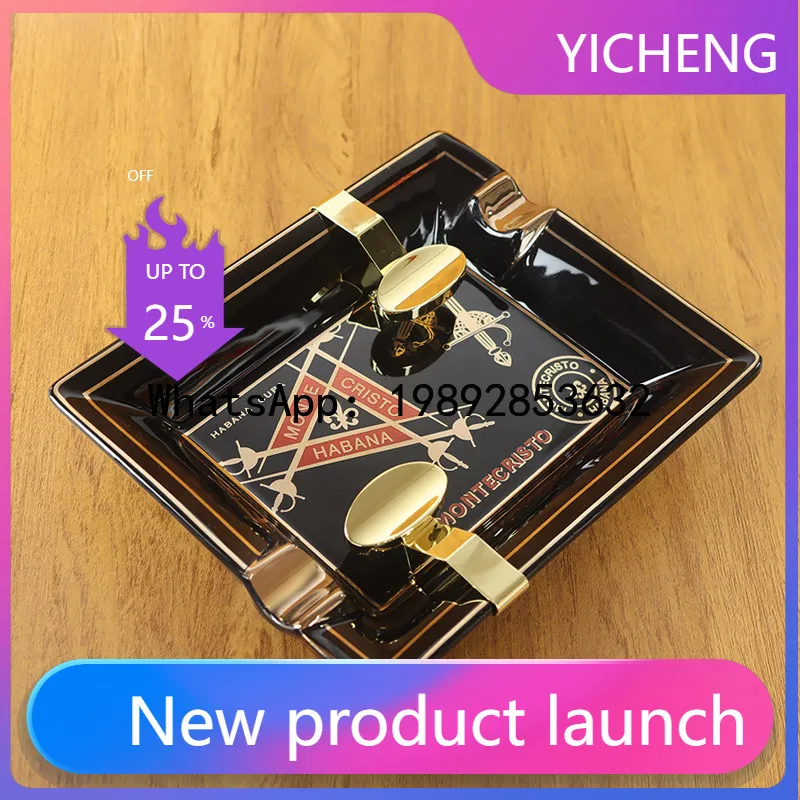 Высококачественная пепельница для сигар из костяного фарфора с 2 слотами, модная домашняя пепельница с металлической подставкой для офисного использования
Высококачественная пепельница для сигар из костяного фарфора с 2 слотами, модная домашняя пепельница с металлической подставкой для офисного использования