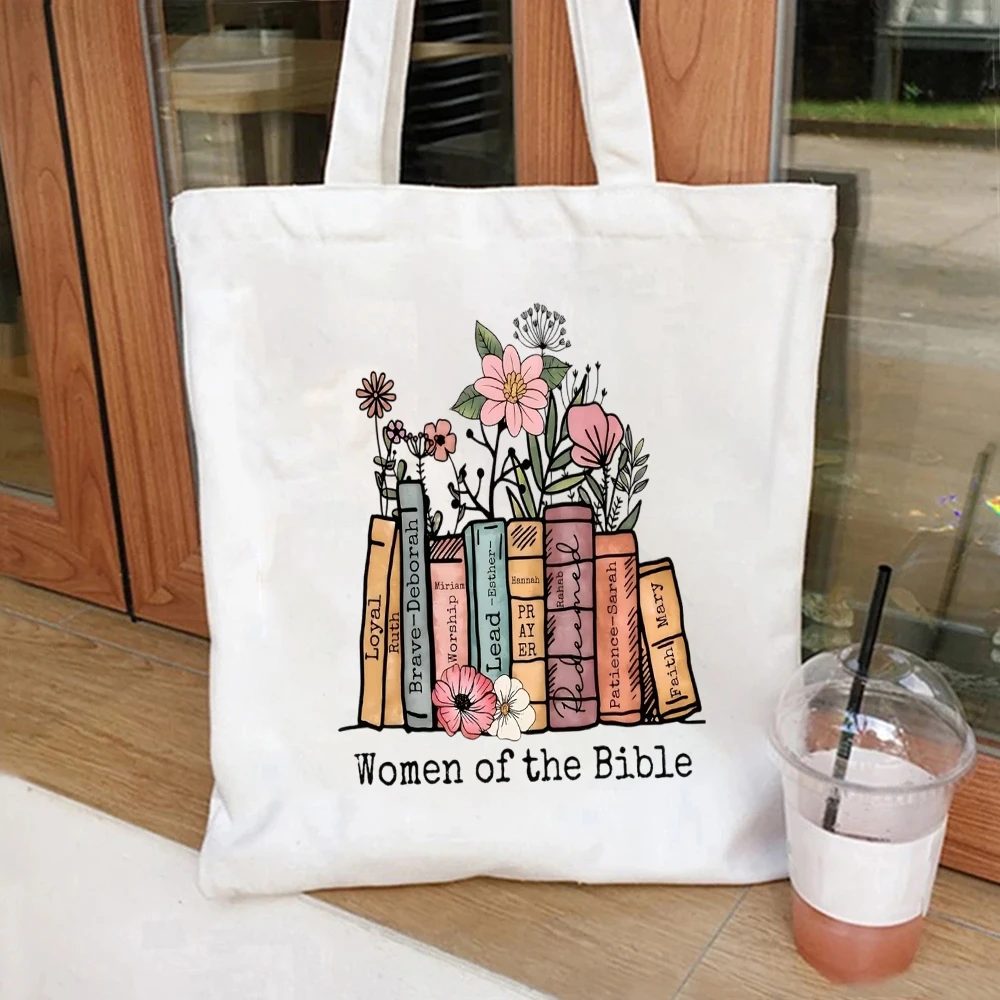 Women of the Bible Floral Book Canvas Tote Bag Inspirational Print Handbag For Book Lover Daily Casual Use All Occasions
Women of the Bible Floral Book Canvas Tote Bag Inspirational Print Handbag For Book Lover Daily Casual Use All Occasions