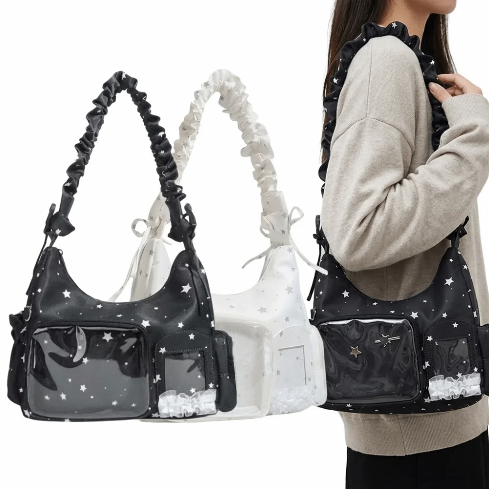 New Star Polka Dot Crossbody Bag Lace Trim Transparent PVC Pocket Ita Bag Lightweight Large Capacity Shoulder Bag Y2K Style
New Star Polka Dot Crossbody Bag Lace Trim Transparent PVC Pocket Ita Bag Lightweight Large Capacity Shoulder Bag Y2K Style