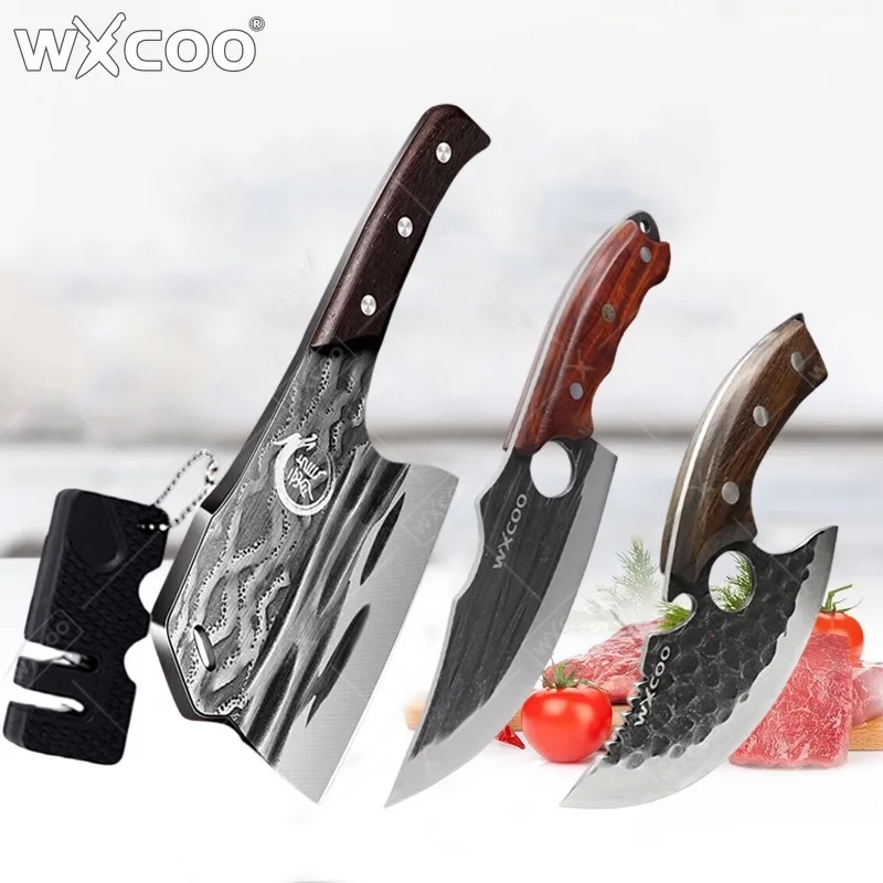 WXCOO Многофункциональные кованые ножи шеф-повара Кухонный нож Универсальный нож Измельчитель костей для нарезки фруктов Из нержавеющей стали с деревянной ручкой
WXCOO Многофункциональные кованые ножи шеф-повара Кухонный нож Универсальный нож Измельчитель костей для нарезки фруктов Из нержавеющей стали с деревянной ручкой