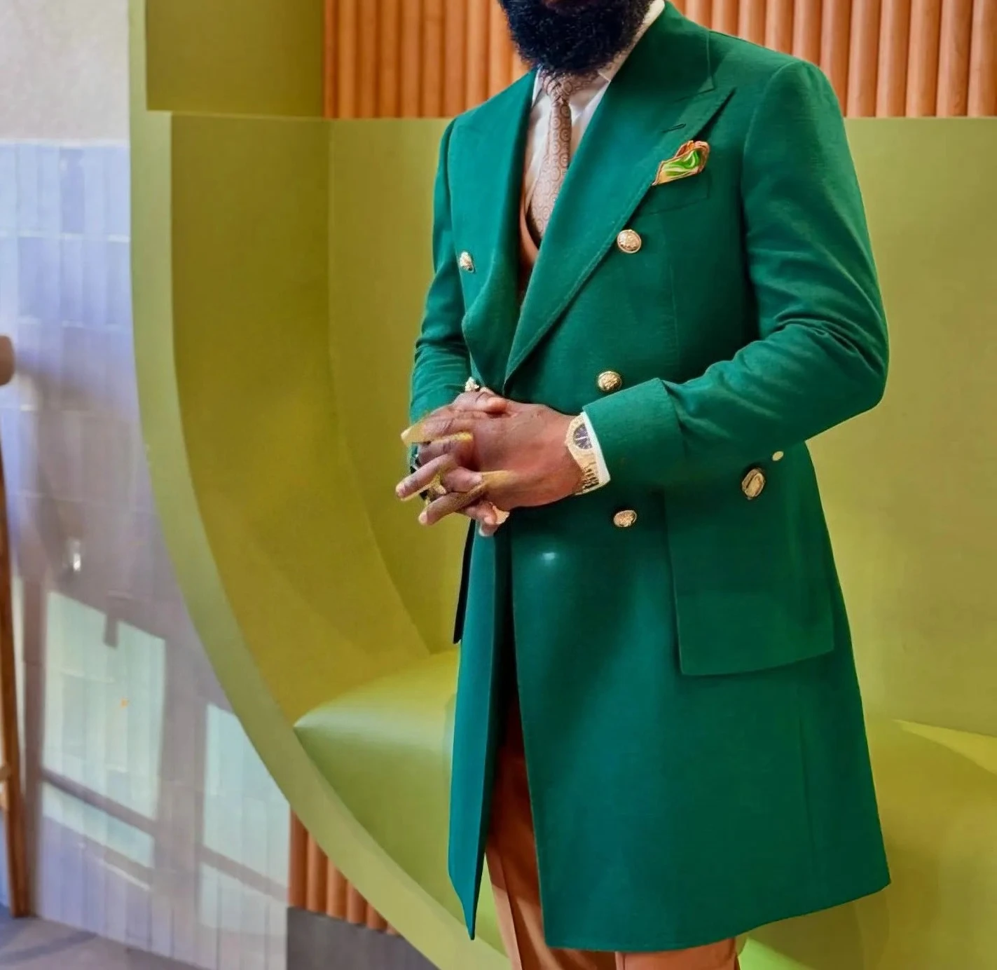 Green Two Piece Suit for Men Double Breasted Long Coat Style Elegant Formal Wear Wedding Groom Party Fashionable Outfit homme
Green Two Piece Suit for Men Double Breasted Long Coat Style Elegant Formal Wear Wedding Groom Party Fashionable Outfit homme