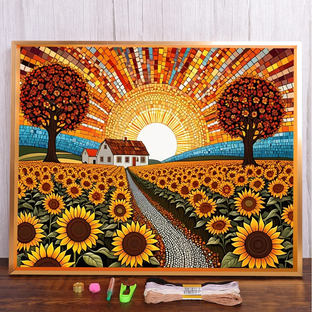 Landscape Sunset Sunflower Printed Cross Stitch Full Kit Embroidery Handicraft Sewing Painting Handiwork Stamped Sales Wholesale
Landscape Sunset Sunflower Printed Cross Stitch Full Kit Embroidery Handicraft Sewing Painting Handiwork Stamped Sales Wholesale