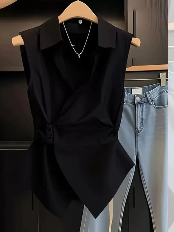 Fashionable Sleeveless Women's Shirt Black Simple Design Commute Style High-End Sensation Top Skin-friendly Breathable 2026 N...
Fashionable Sleeveless Women's Shirt Black Simple Design Commute Style High-End Sensation Top Skin-friendly Breathable 2026 N...