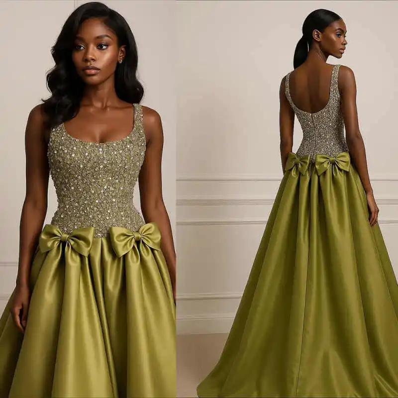 Stunning Crystals A Line Evening Dresses Sleeveless Square Neck Prom Gowns Beadeds Sweep Train Special Occasion Custom Made
Stunning Crystals A Line Evening Dresses Sleeveless Square Neck Prom Gowns Beadeds Sweep Train Special Occasion Custom Made