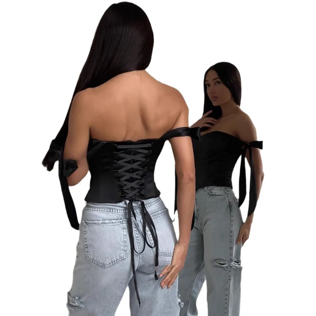 Sexy Fibone Strap Bra Top ort Outerwear Color Silk Ba Tied Bandage Dr for Trendy Women Strapl Bandage Vest
Sexy Fibone Strap Bra Top ort Outerwear Color Silk Ba Tied Bandage Dr for Trendy Women Strapl Bandage Vest