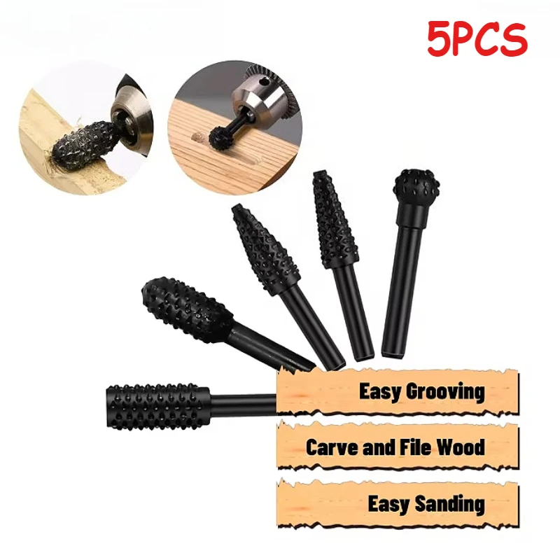 5Pcs 6.3mm Shank Steel Drill Bits Rotary Rasp File Drill Bit Woodworking Burr Bits for Wood Drilling Grinding Carving
5Pcs 6.3mm Shank Steel Drill Bits Rotary Rasp File Drill Bit Woodworking Burr Bits for Wood Drilling Grinding Carving
