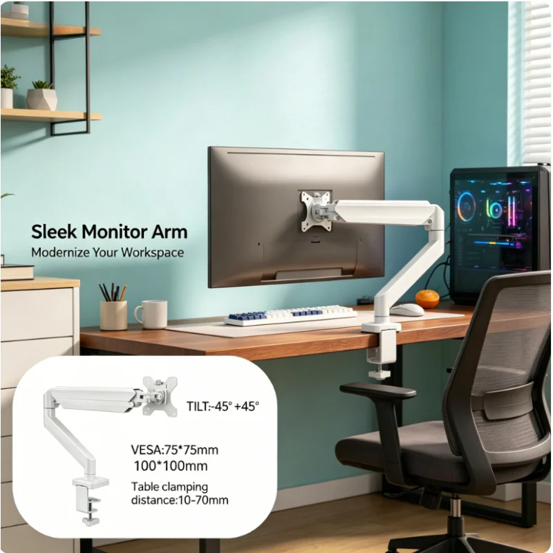 Adjustable Single Monitor Desk Mount 32 Inch 19.8lbs Universal Computer Screen Bracket Tilt Swivel Rotate Ergonomic Stand
Adjustable Single Monitor Desk Mount 32 Inch 19.8lbs Universal Computer Screen Bracket Tilt Swivel Rotate Ergonomic Stand