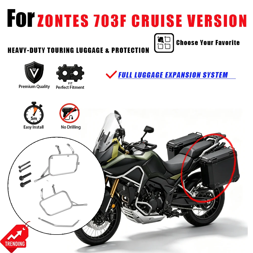 For ZONTES 703F Cruise Rear Luggage Rack Side Case Mount Top Case Holder Crash Bar Portaequipajes Soporte Defensas ZT703-F
For ZONTES 703F Cruise Rear Luggage Rack Side Case Mount Top Case Holder Crash Bar Portaequipajes Soporte Defensas ZT703-F