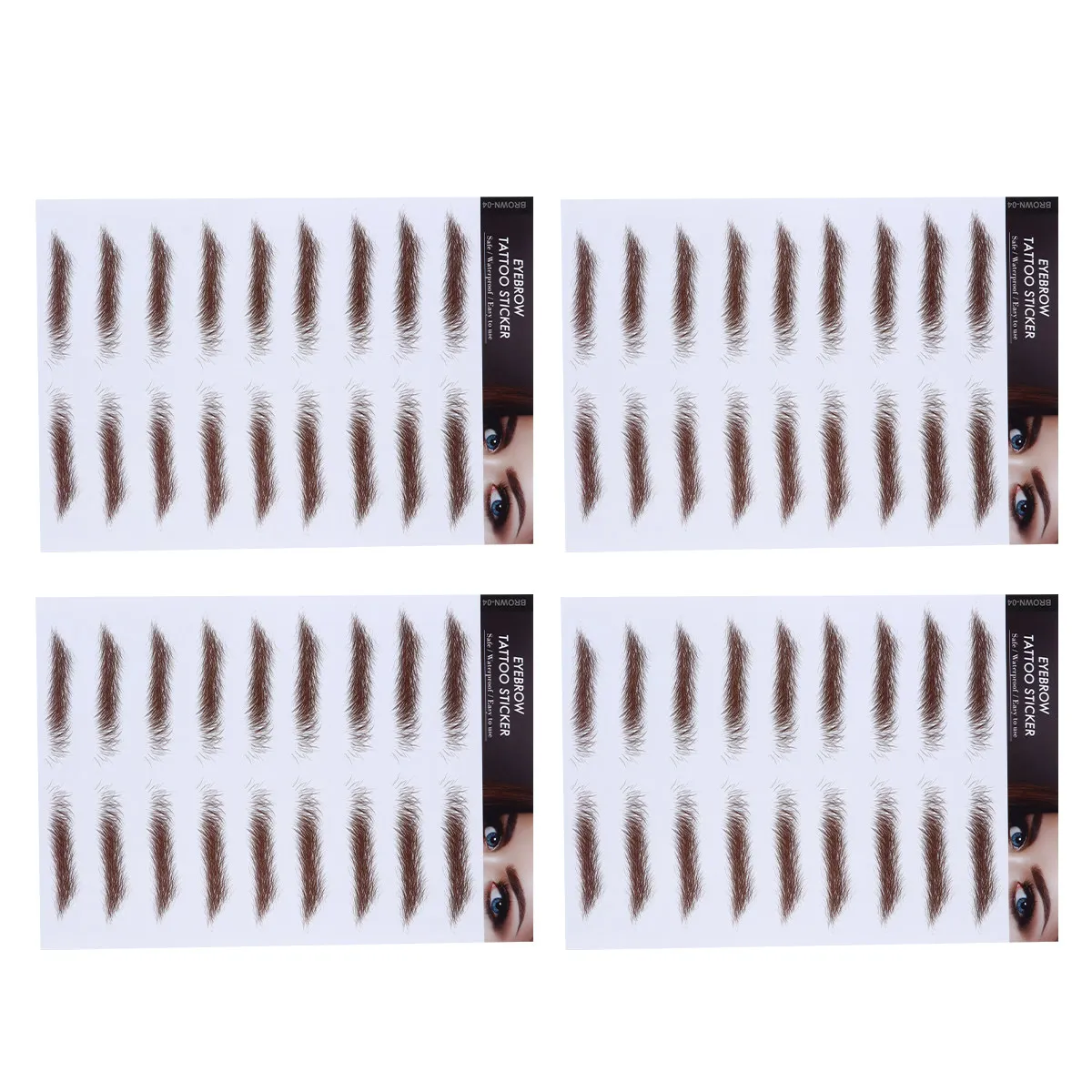 4Pcs Water Transfer Eyebrow Sticker Fake Eyebrows Cosmetics 6D Hair-Like Reusable Non-Fade Brow Tool for Female
4Pcs Water Transfer Eyebrow Sticker Fake Eyebrows Cosmetics 6D Hair-Like Reusable Non-Fade Brow Tool for Female