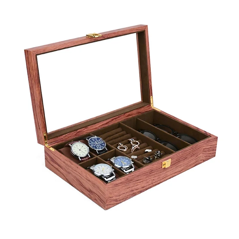 Rosewood 5+5 Watch Jewelry Ring Sunglasses Storage Boxwatch Jewelry Organize Case European Style Japanese Korean Durable
Rosewood 5+5 Watch Jewelry Ring Sunglasses Storage Boxwatch Jewelry Organize Case European Style Japanese Korean Durable
