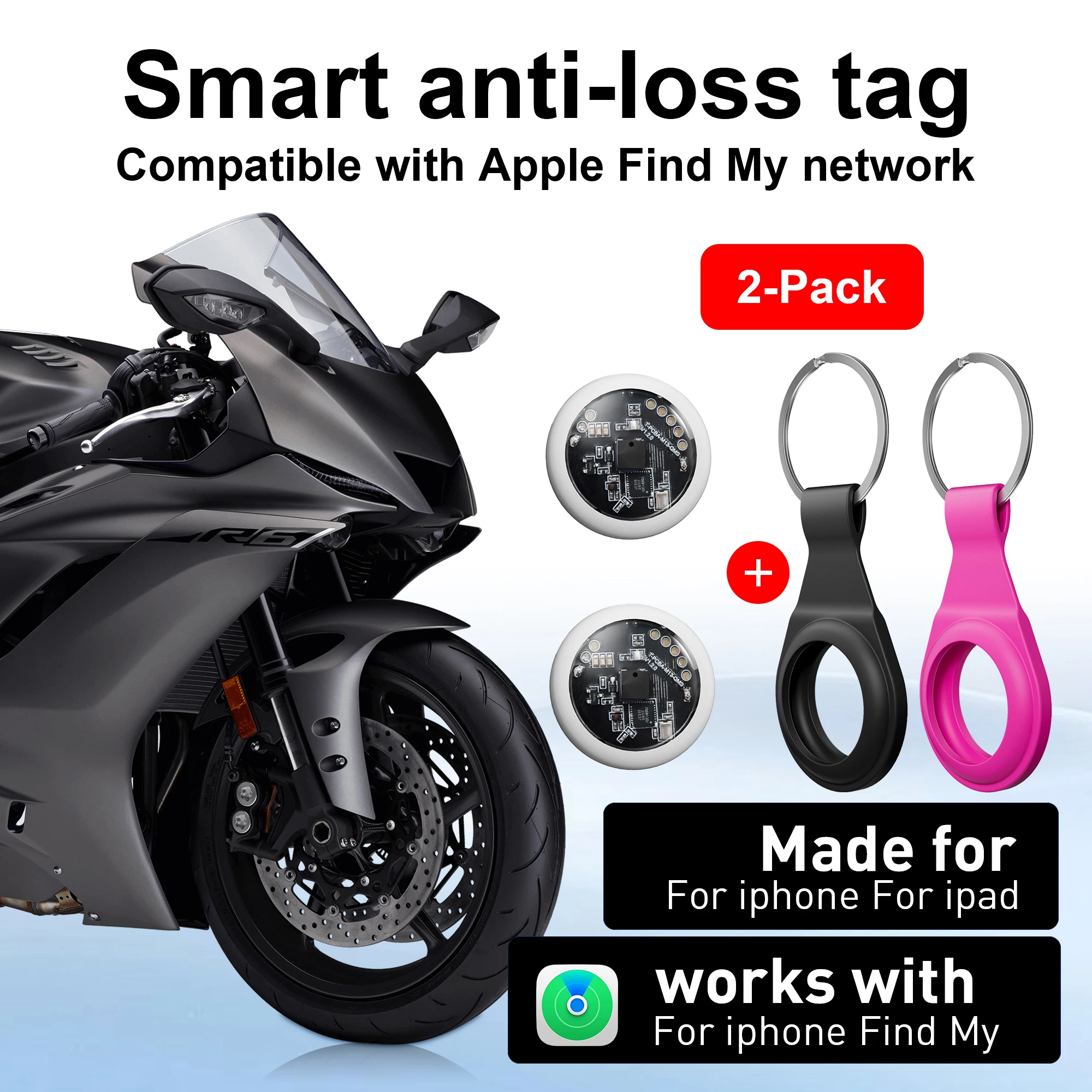2-Pack Wireless Smart Trackers (Mini Tags) - Compatible with iOS "Find My" App- Anti-Loss Alerts & Device Location Tracking
2-Pack Wireless Smart Trackers (Mini Tags) - Compatible with iOS "Find My" App- Anti-Loss Alerts & Device Location Tracking