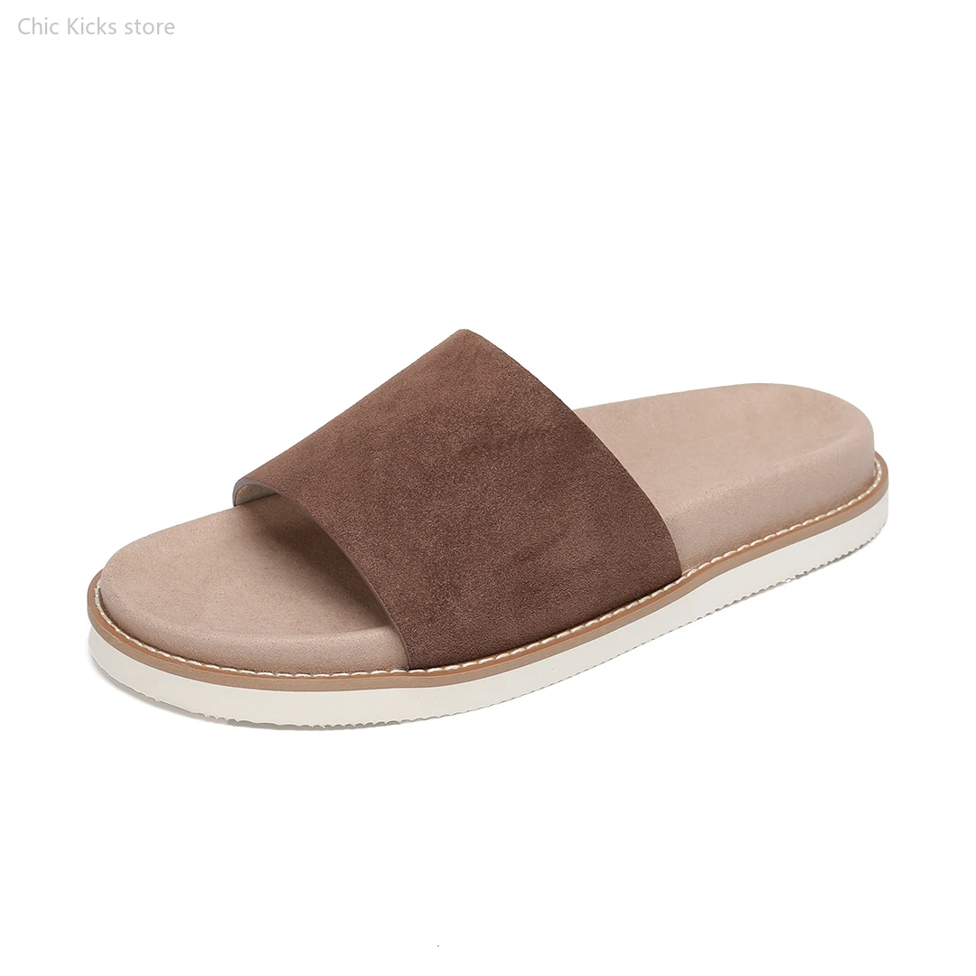 2025 New Summer Cow Suede Leather Men's Slippers with Straight Feet and Flat Soles for A Comfortable Beach Holiday
2025 New Summer Cow Suede Leather Men's Slippers with Straight Feet and Flat Soles for A Comfortable Beach Holiday
