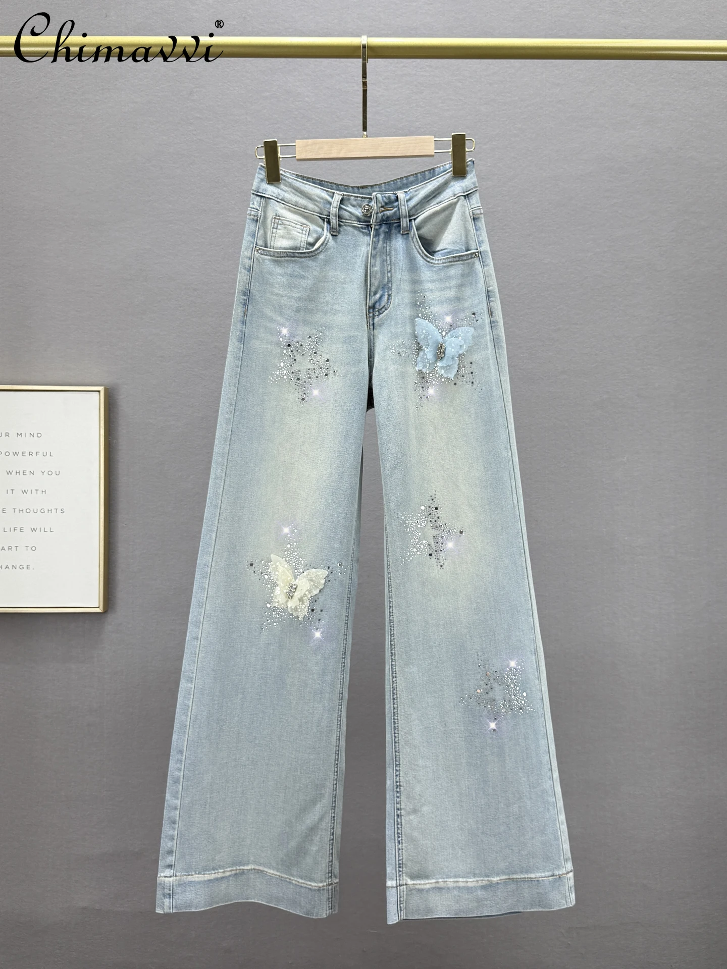 Wide-leg Denim Extended Pants Women's 2025 Summer New Fashionable High-waisted Loose Slim European Hot Diamond Floor Pants
Wide-leg Denim Extended Pants Women's 2025 Summer New Fashionable High-waisted Loose Slim European Hot Diamond Floor Pants