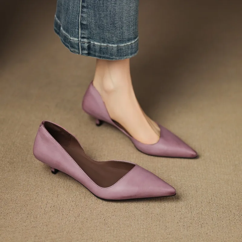 Leather Women High Heels Cowhide 4cm Temperament Single Shoes
Leather Women High Heels Cowhide 4cm Temperament Single Shoes