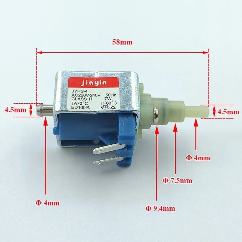 JYPS-4 Electromagnetic Plunger Pump AC 220V-240V 7W Water Suction System for Steam Iron/Mop/Garment Steamer/Coffee Machine
JYPS-4 Electromagnetic Plunger Pump AC 220V-240V 7W Water Suction System for Steam Iron/Mop/Garment Steamer/Coffee Machine