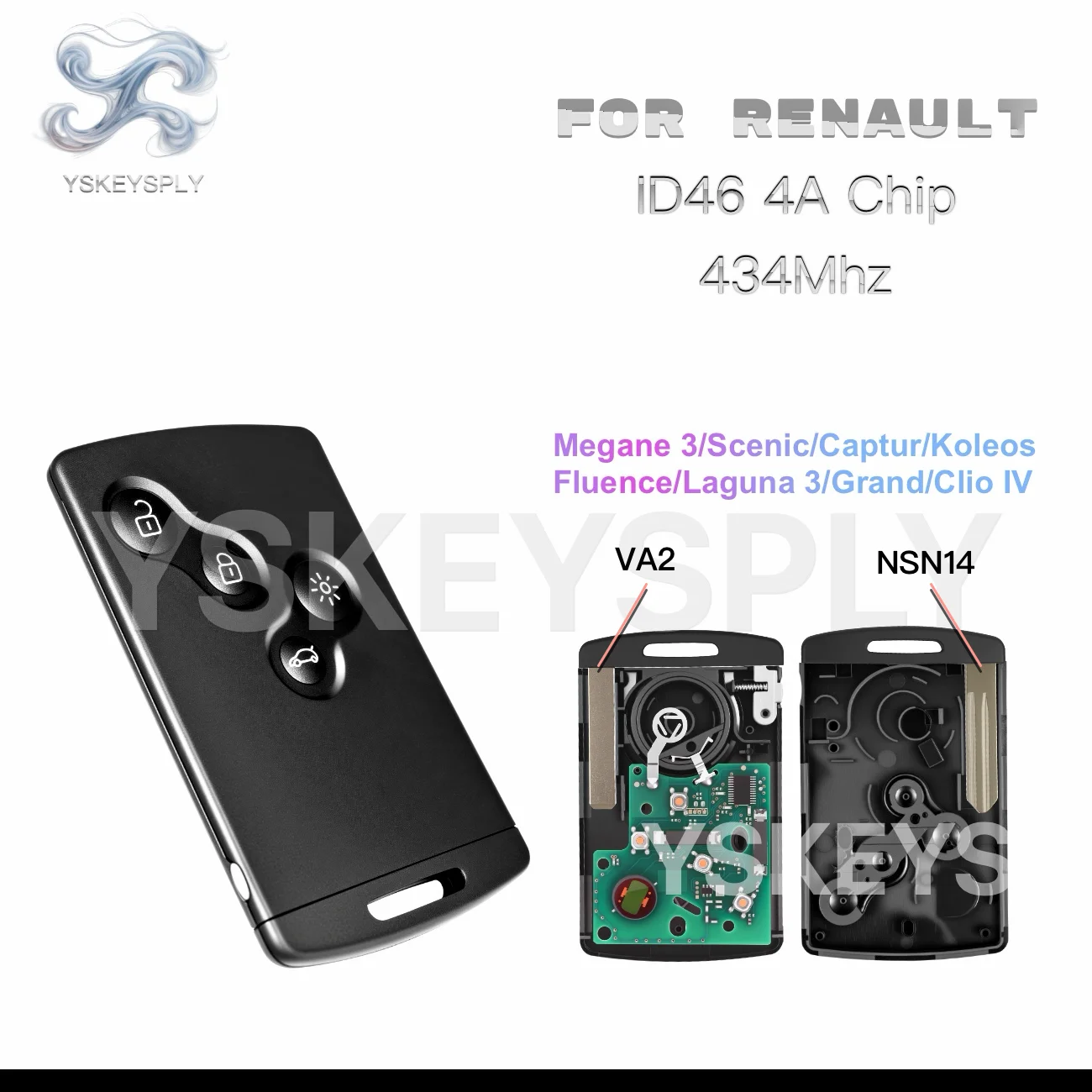 For Renault Megane 3 Scenic Captur Koleos Fluence Laguna Clio 4 Hands Free Keyless ID46 4A Chip Remote Key
For Renault Megane 3 Scenic Captur Koleos Fluence Laguna Clio 4 Hands Free Keyless ID46 4A Chip Remote Key