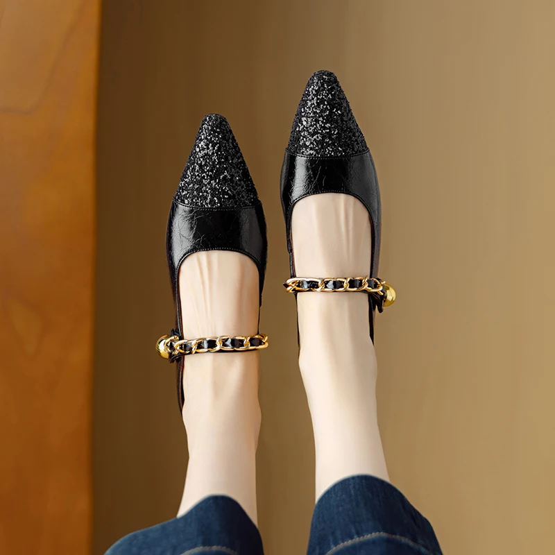 Новинка 2023 года, летние женские сандалии из натуральной кожи, 22-25 см, воловья кожа + блестящий материал + овчина, женская обувь с пряжкой, туфли Мэри Джейн 
Новинка 2023 года, летние женские сандалии из натуральной кожи, 22-25 см, воловья кожа + блестящий материал + овчина, женская обувь с пряжкой, туфли Мэри Джейн