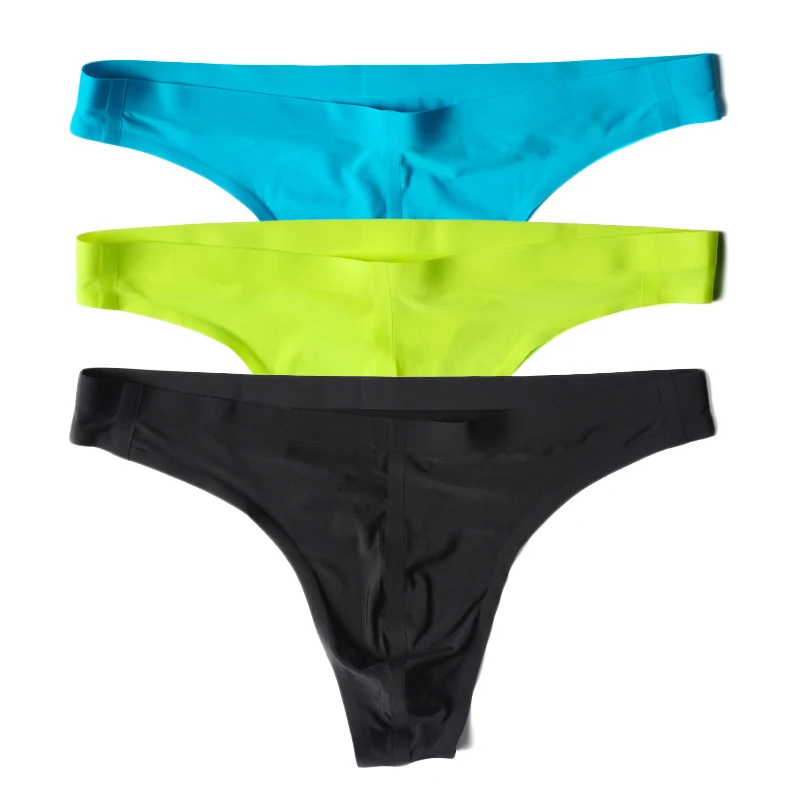 3PCS Men Underwear Thongs Sexy T-Back Ice Silky Soft Low Waist Seamless Bikini Breathable Underpants Mens Lingerie
3PCS Men Underwear Thongs Sexy T-Back Ice Silky Soft Low Waist Seamless Bikini Breathable Underpants Mens Lingerie
