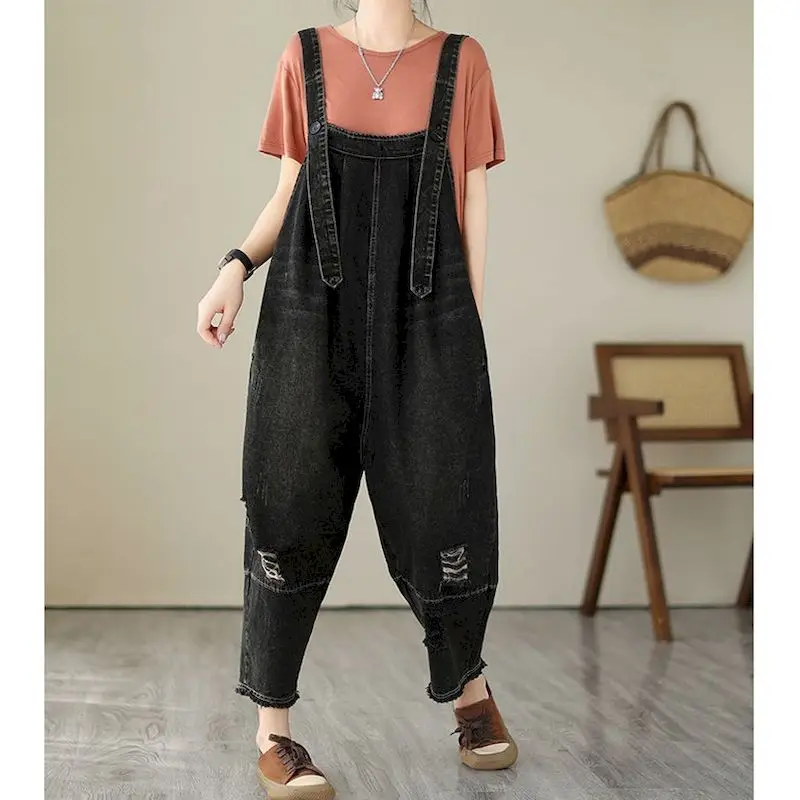 Solid Jumpsuits for Women Hole Design Straight Pants Vintage One Piece Outfit Women Clothing Safari Style Loose Casual Rompers
Solid Jumpsuits for Women Hole Design Straight Pants Vintage One Piece Outfit Women Clothing Safari Style Loose Casual Rompers