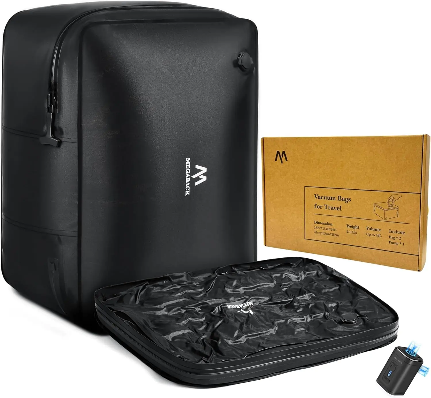 Reusable Vacuum Compression Bags for Travel with Pump, IP68 Waterproof, Fits 20/24/28 Inch Suitcase (2PC+Pump, 43L)
Reusable Vacuum Compression Bags for Travel with Pump, IP68 Waterproof, Fits 20/24/28 Inch Suitcase (2PC+Pump, 43L)