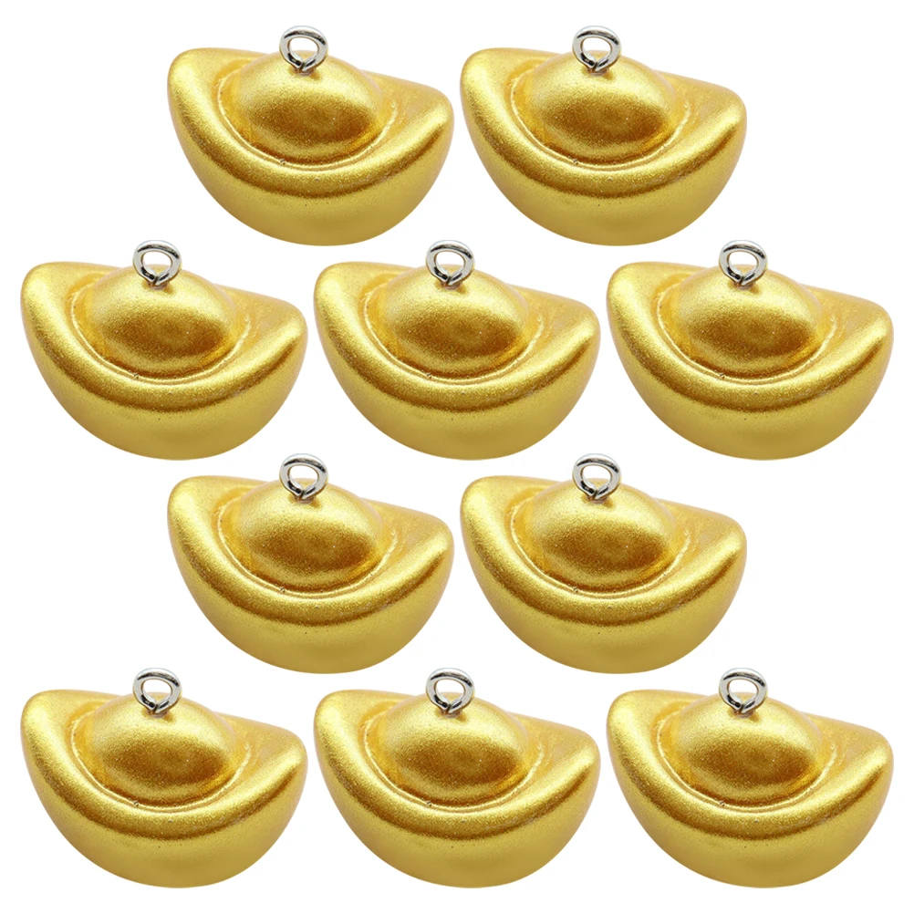 10 Pcs Golden Ingot Ornaments Keychain Decorative Pendant Charm Metal Cute Pendants Chinese Keyring
10 Pcs Golden Ingot Ornaments Keychain Decorative Pendant Charm Metal Cute Pendants Chinese Keyring