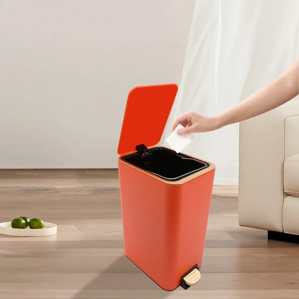 Bathroom Trash Can With Lid Soft Close, Stainless Steel Garbage Can With Toilet Brush, Rectangular Step Trash Bin With Inner Bu
Bathroom Trash Can With Lid Soft Close, Stainless Steel Garbage Can With Toilet Brush, Rectangular Step Trash Bin With Inner Bu