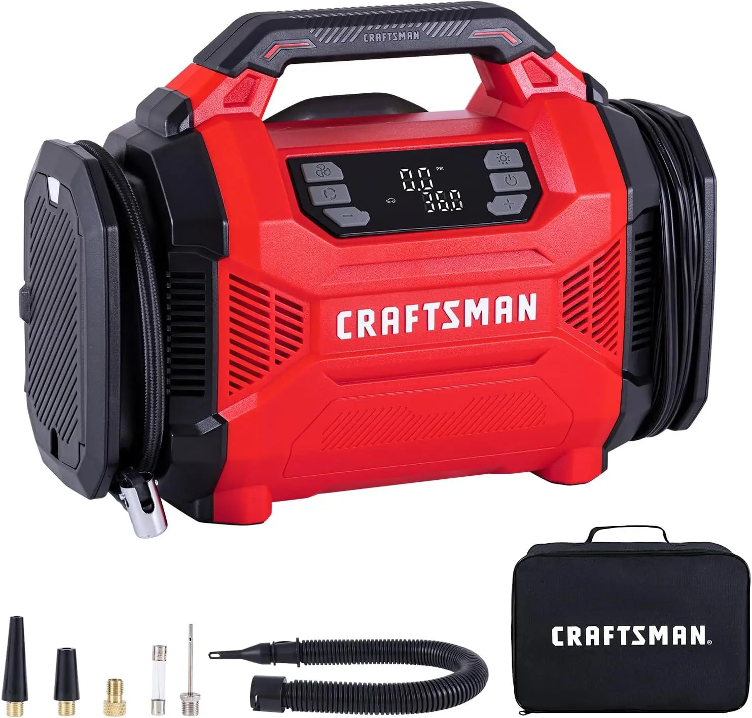Dual Power Tire Inflator Portable Air Compressor, 12V DC Car Plug & 120V AC Home Use, Up to 150 PSI with Digital Gauge & Auto Sh
Dual Power Tire Inflator Portable Air Compressor, 12V DC Car Plug & 120V AC Home Use, Up to 150 PSI with Digital Gauge & Auto Sh