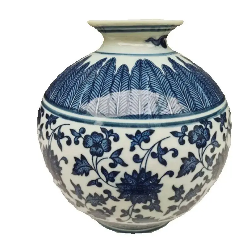 Chinese Old Porcelain round Vase Blue And White Lotus Patterned Traditional Decorative Floor Standing Artwork
Chinese Old Porcelain round Vase Blue And White Lotus Patterned Traditional Decorative Floor Standing Artwork