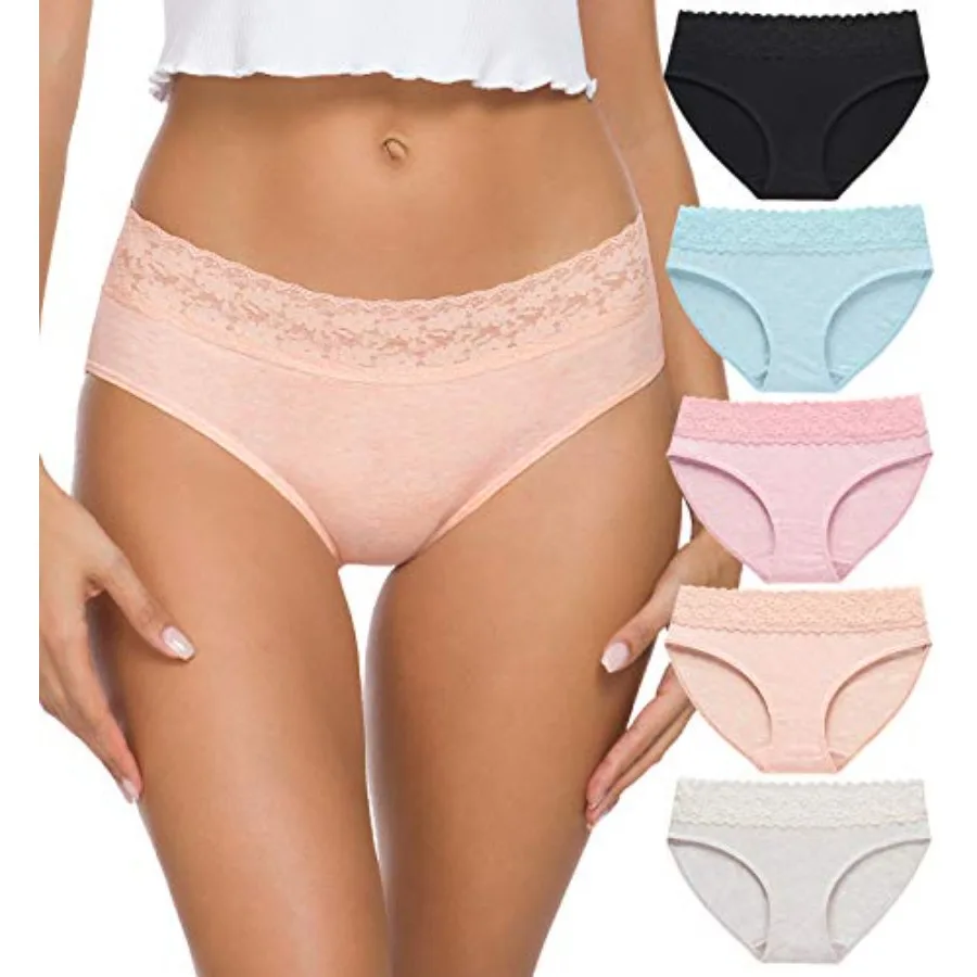 Hipster Panties for Women Underwear Lace Bikini Hip-huggers Panties 5 Pack
Hipster Panties for Women Underwear Lace Bikini Hip-huggers Panties 5 Pack
