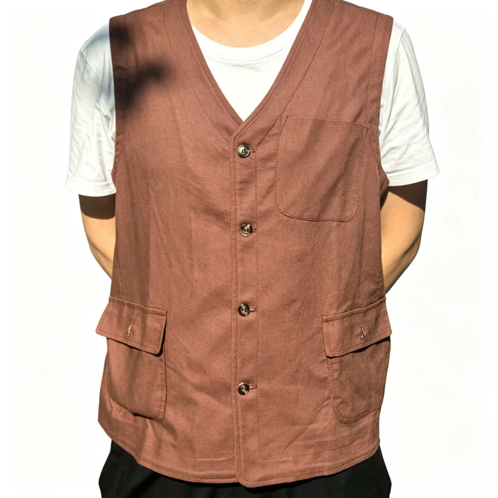 V Neck Men's Linen Waistcoat Sleeveless Single Breasted Vest Casual Business Wedding Formal Slim Fit Suit
V Neck Men's Linen Waistcoat Sleeveless Single Breasted Vest Casual Business Wedding Formal Slim Fit Suit