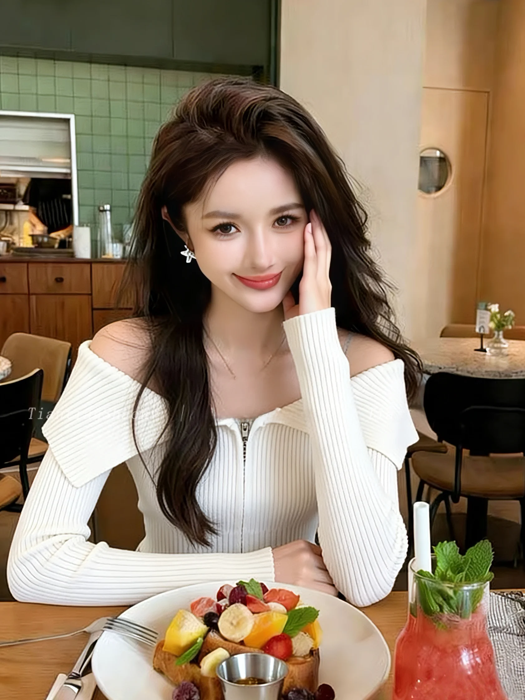 Premium Feel Zipper Long Sleeve Knitted Open Cardigan Women Spring New Style Elegantly Shoulder Bared One-Shoulder Top
Premium Feel Zipper Long Sleeve Knitted Open Cardigan Women Spring New Style Elegantly Shoulder Bared One-Shoulder Top