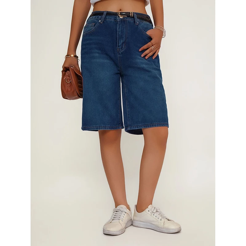 Summer Female Korean Classic High Waist Jeans Lady Solid Color Thin Denim Shorts Girls Fashion Knee Length Short Pants
Summer Female Korean Classic High Waist Jeans Lady Solid Color Thin Denim Shorts Girls Fashion Knee Length Short Pants