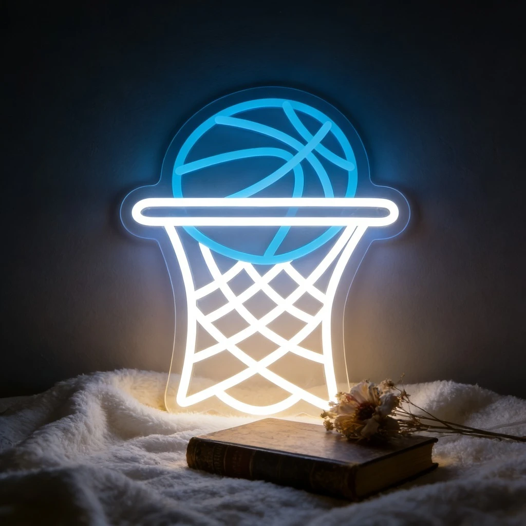 Basketball Hoop and Ball LED Neon Sign Vintage Retro Wall Art for Bedroom Home Bar Party Decor Romantic Sports Theme Lighting
Basketball Hoop and Ball LED Neon Sign Vintage Retro Wall Art for Bedroom Home Bar Party Decor Romantic Sports Theme Lighting