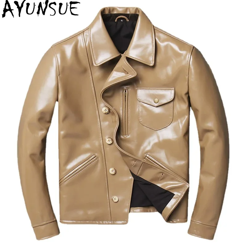 AYUNSUE Genuine Leather Jacket Men Short Real Cow Leather Coat Spring Autumn Motorcycle Men's Leather Jackets Casaco 1810 YY1363
AYUNSUE Genuine Leather Jacket Men Short Real Cow Leather Coat Spring Autumn Motorcycle Men's Leather Jackets Casaco 1810 YY1363
