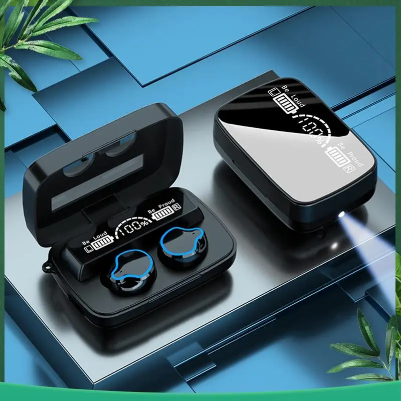 (NEW) Wireless Headset Tws Bluetooth V5.1 LED Display Stereo Mini Earbud Headset With Microphone Hands-Free Headset