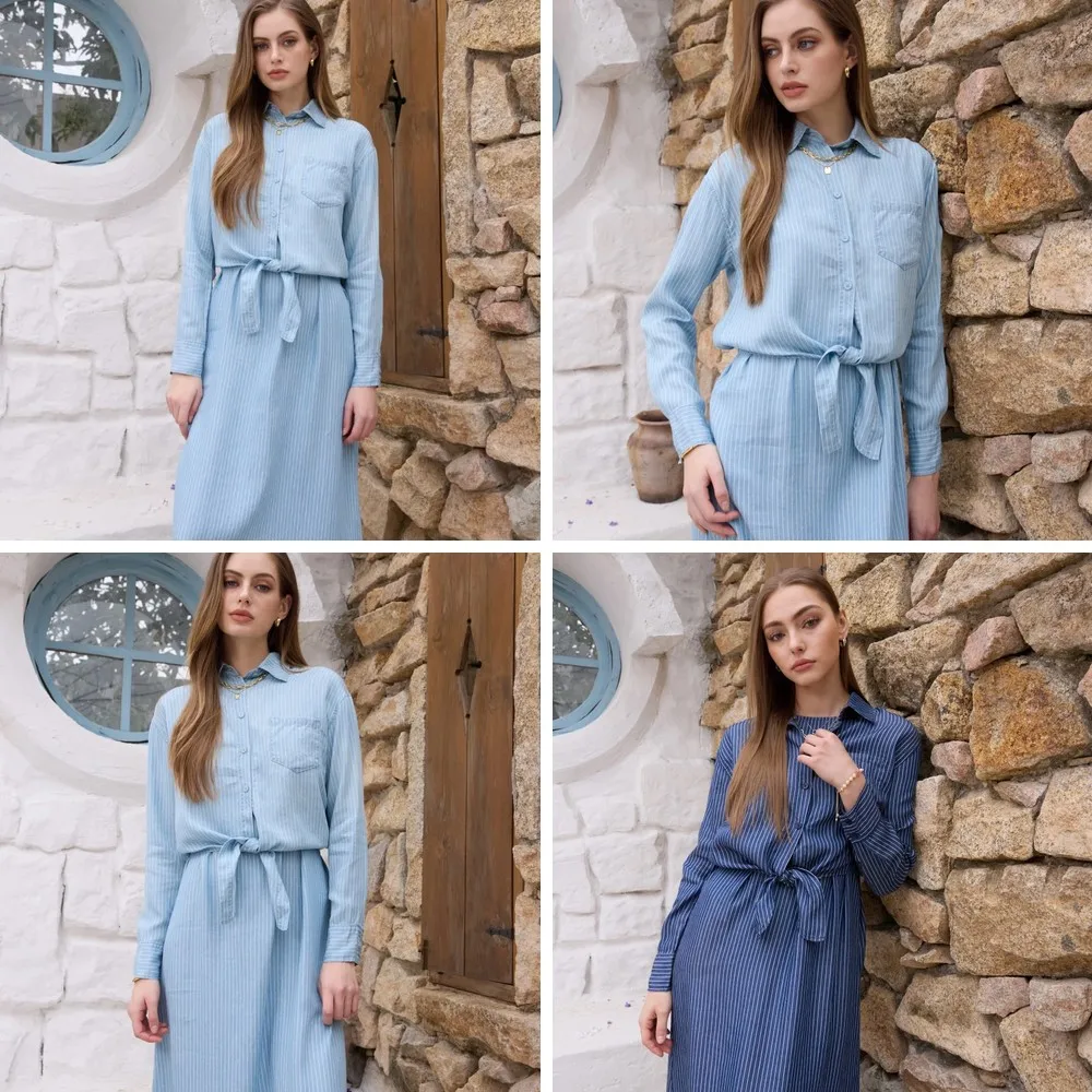 Women's 2-Piece Set: Striped Shirt Dress with Long Sleeve Top & Sleeveless Dress, 2026 Daily Outfit (Characters: 78)
Women's 2-Piece Set: Striped Shirt Dress with Long Sleeve Top & Sleeveless Dress, 2026 Daily Outfit (Characters: 78)