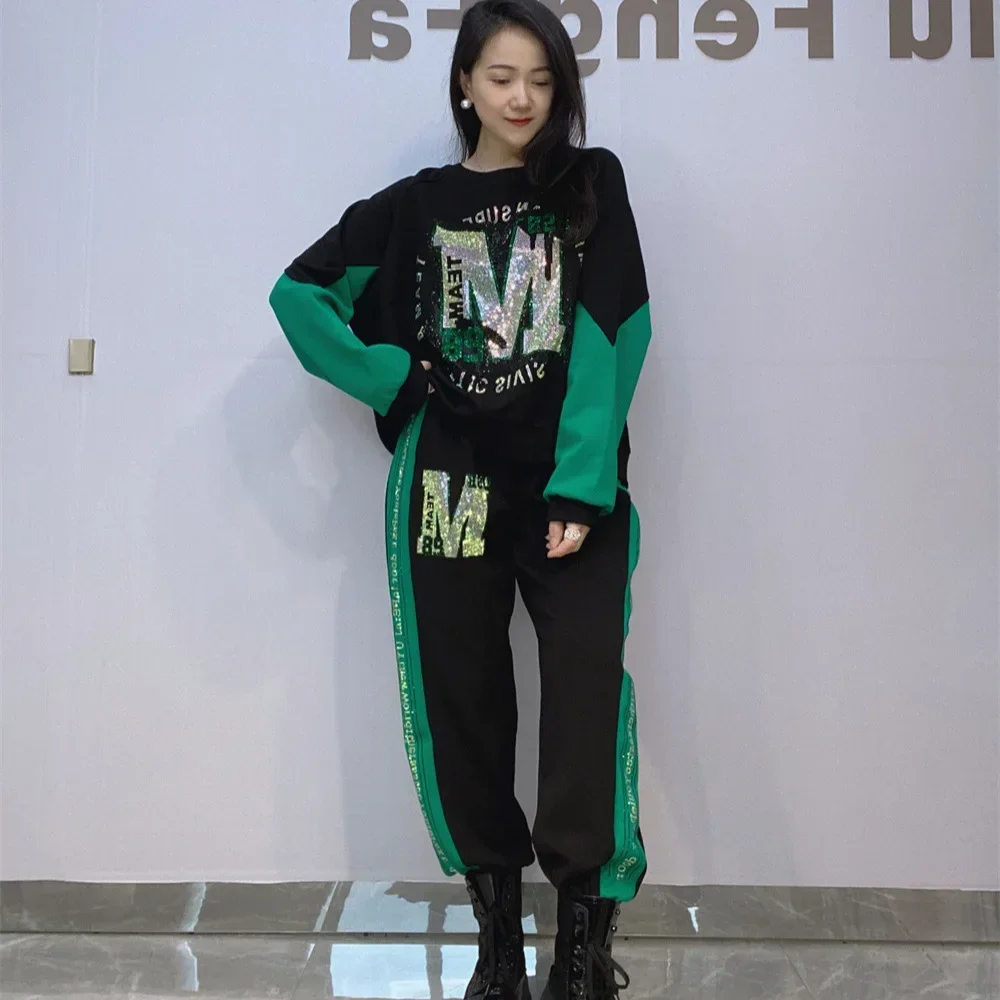Colorful Diamonds Letter Patchwork Two Piece Sets Womens Outifits Loose Clothes Casual Side Stripe Tracksuit Tops and Long Pants
Colorful Diamonds Letter Patchwork Two Piece Sets Womens Outifits Loose Clothes Casual Side Stripe Tracksuit Tops and Long Pants