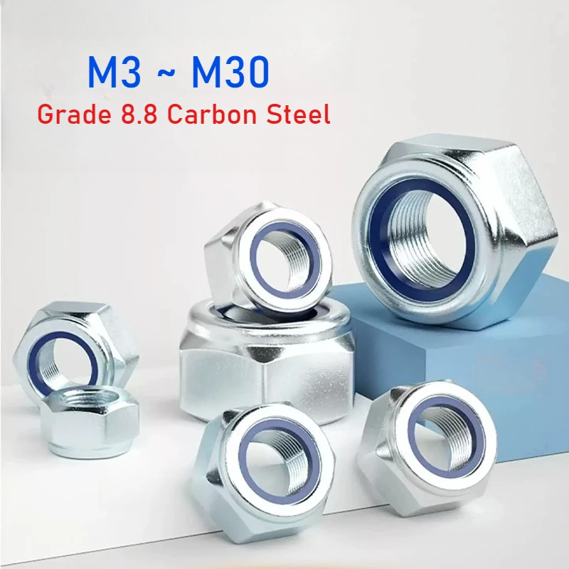 M3 M4 M5 M6 M8 M10~M30 Blue Zinc Grade 8.8 Carbon Steel Hex Nylon Insert Lock Nut Hexagon Self-locking Lock Nuts
M3 M4 M5 M6 M8 M10~M30 Blue Zinc Grade 8.8 Carbon Steel Hex Nylon Insert Lock Nut Hexagon Self-locking Lock Nuts