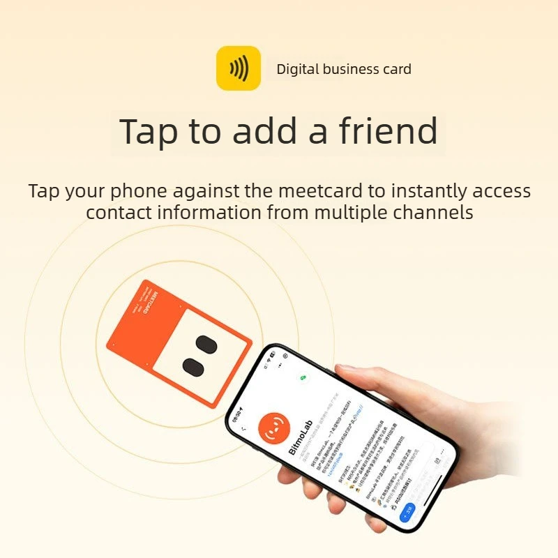 BitmoLab MeetCard Digital Business Card Anti-lost Device IOS Version Precise Positioning 14g Lightweight IP68 Waterproof Design