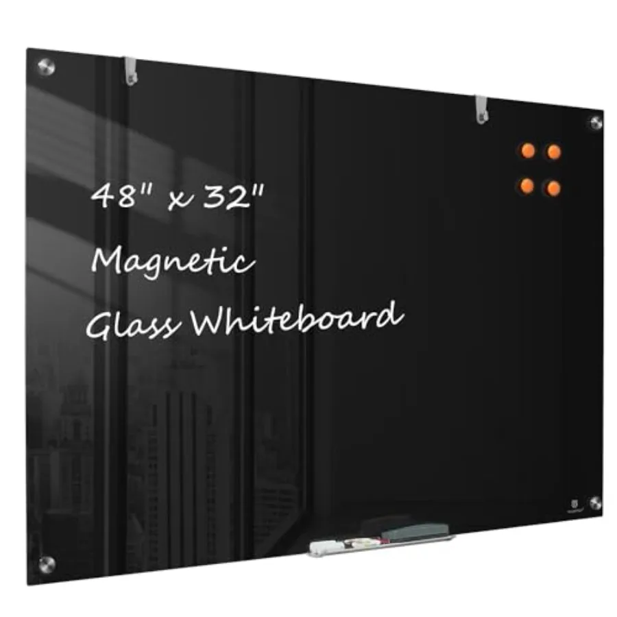 Стеклянная доска для сухого стирания - 48 x 32 дюйма, настенная, черная, магнитная, большая безрамная белая доска для офиса и дома
Стеклянная доска для сухого стирания - 48 x 32 дюйма, настенная, черная, магнитная, большая безрамная белая доска для офиса и дома