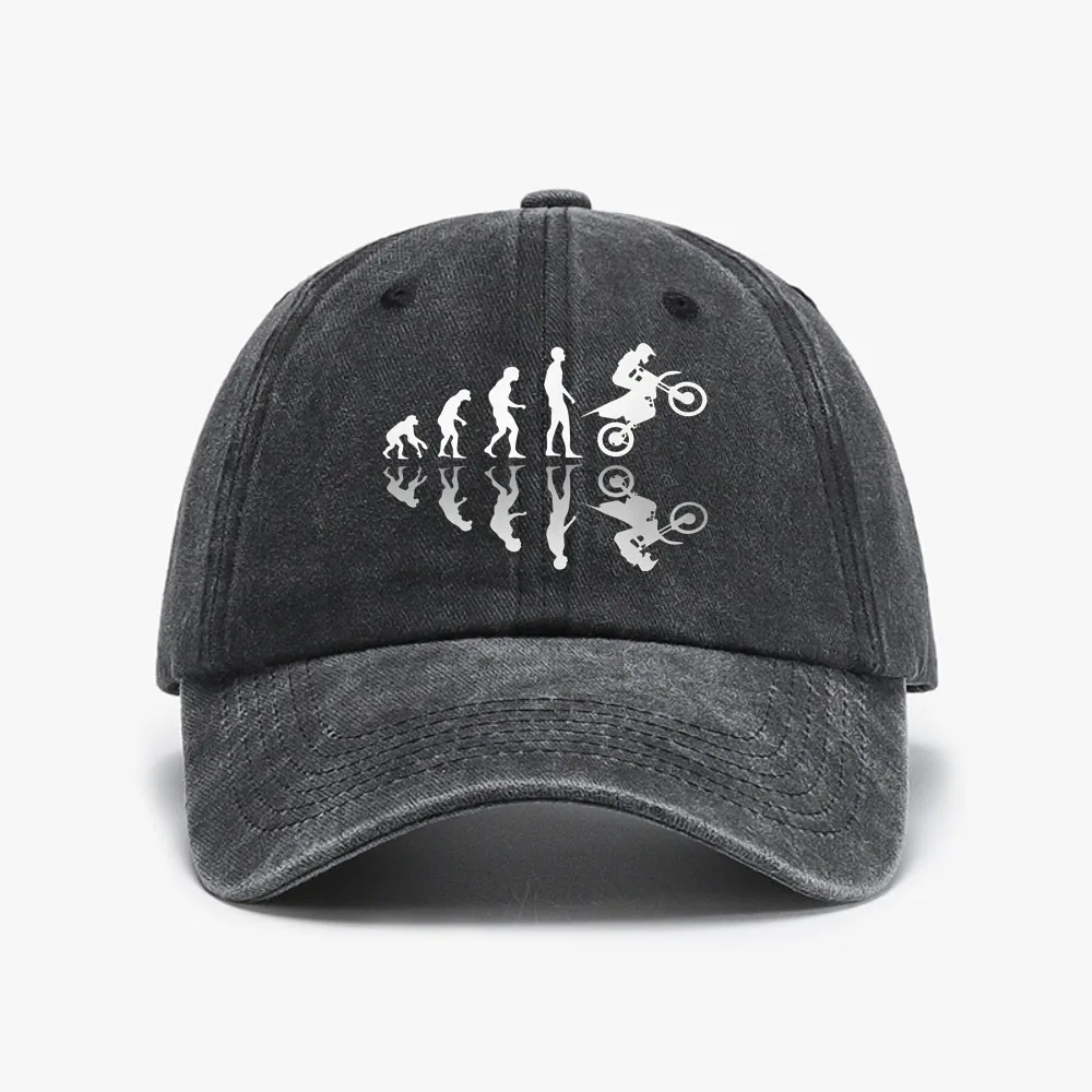 Evolution Biker Unique print Baseball Cap Summer casual Vintage Distressed Denim Washed hat adjustable Sunscreen sun hats
Evolution Biker Unique print Baseball Cap Summer casual Vintage Distressed Denim Washed hat adjustable Sunscreen sun hats