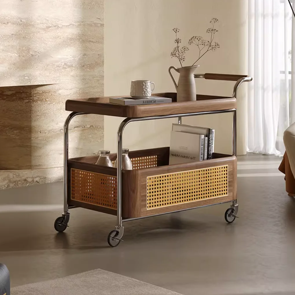 Supply Black Walnut Rattan Trolley Vintage Sofa Side Table Multi-functional Storage Coffee Table Wholesale
Supply Black Walnut Rattan Trolley Vintage Sofa Side Table Multi-functional Storage Coffee Table Wholesale