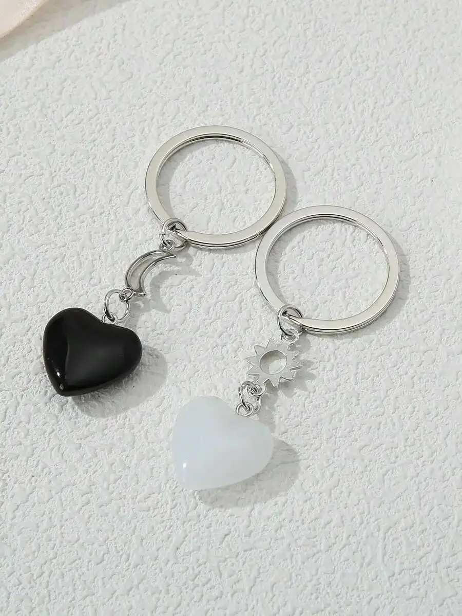 2pcs Couple Heart Moon Charm Keychain For Keys Car Bag Decoration Valentine Gift
2pcs Couple Heart Moon Charm Keychain For Keys Car Bag Decoration Valentine Gift
