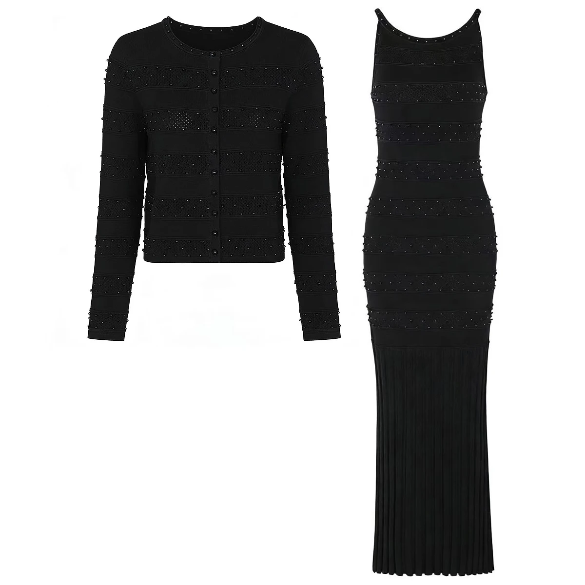 Высококачественный весенне-осенний новый женский вязаный топ без рукавов с круглым вырезом и длинными рукавами + комплект платья без рукавов на подтяжках
Высококачественный весенне-осенний новый женский вязаный топ без рукавов с круглым вырезом и длинными рукавами + комплект платья без рукавов на подтяжках