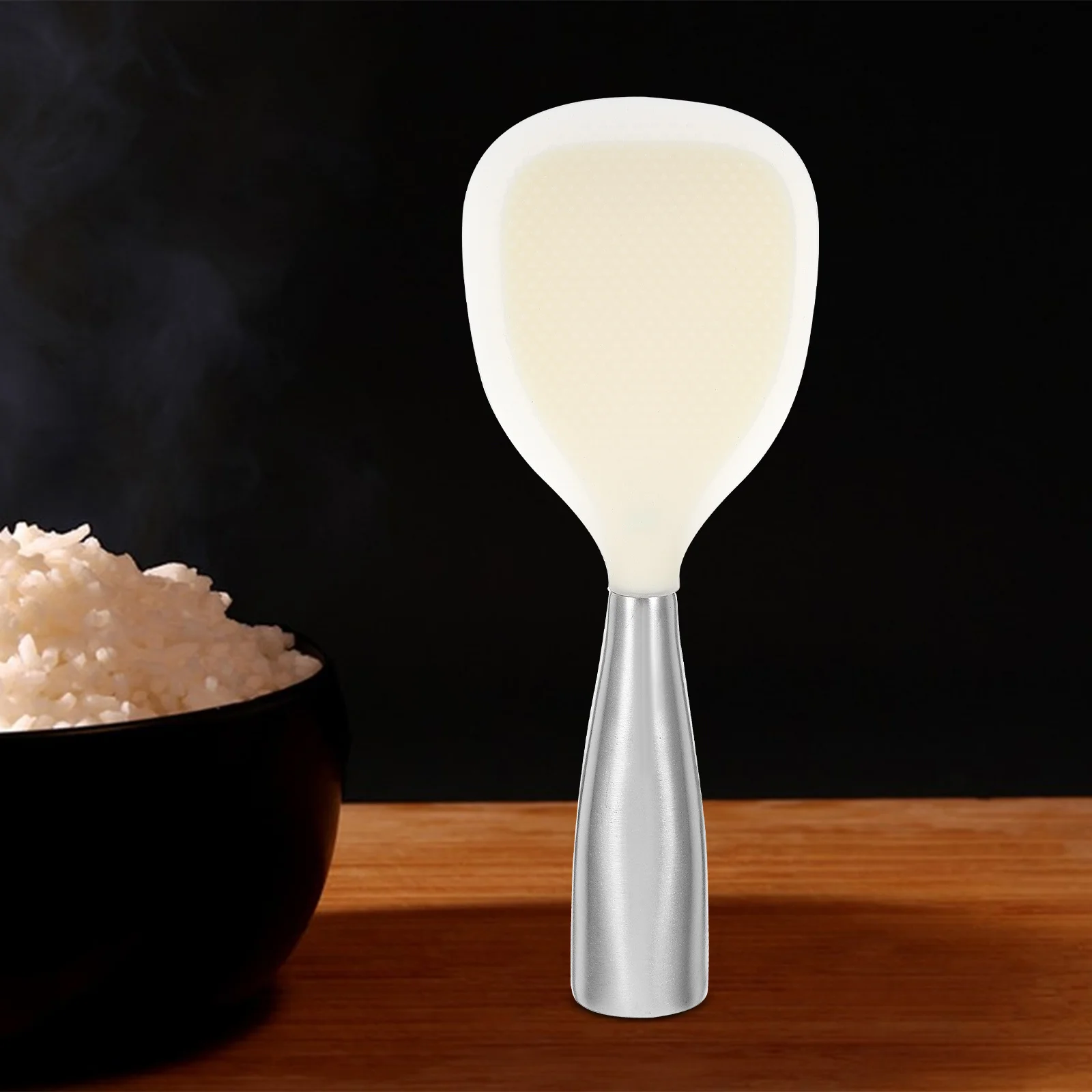 Silicone Tip Rice Spoon Stainless Steel Handle Non Slip Kitchen Scoop for Cooked Home Cooking Tool
Silicone Tip Rice Spoon Stainless Steel Handle Non Slip Kitchen Scoop for Cooked Home Cooking Tool