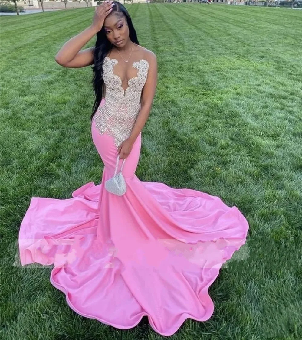 Pink Long Prom Dresses 2025 Mermaid Luxury Silver Crystals Sequin Black Girls Evening Birthday Formal Gowns Robe De Soiree
Pink Long Prom Dresses 2025 Mermaid Luxury Silver Crystals Sequin Black Girls Evening Birthday Formal Gowns Robe De Soiree