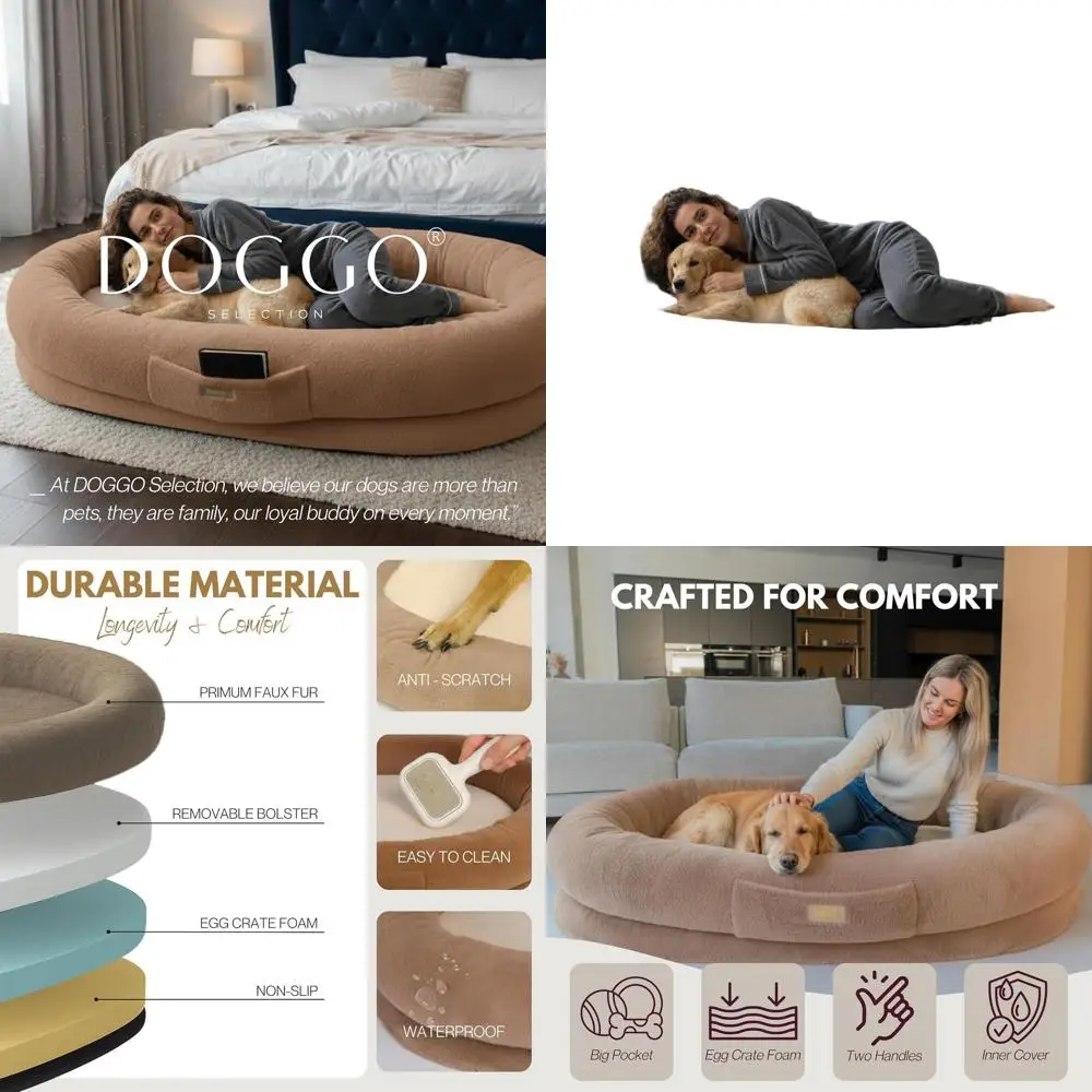 Большая уютная лежанка для собак и людей – мягкий плюшевый чехол, высококачественный поролон, моющийся – увеличенный размер для комфорта и уюта
Большая уютная лежанка для собак и людей – мягкий плюшевый чехол, высококачественный поролон, моющийся – увеличенный размер для комфорта и уюта