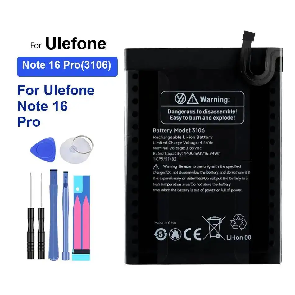 For Ulefone Note 16 Pro 3106 4400Mah High Compatibility Long-Lasting Performance Mobile Phone Battery
For Ulefone Note 16 Pro 3106 4400Mah High Compatibility Long-Lasting Performance Mobile Phone Battery