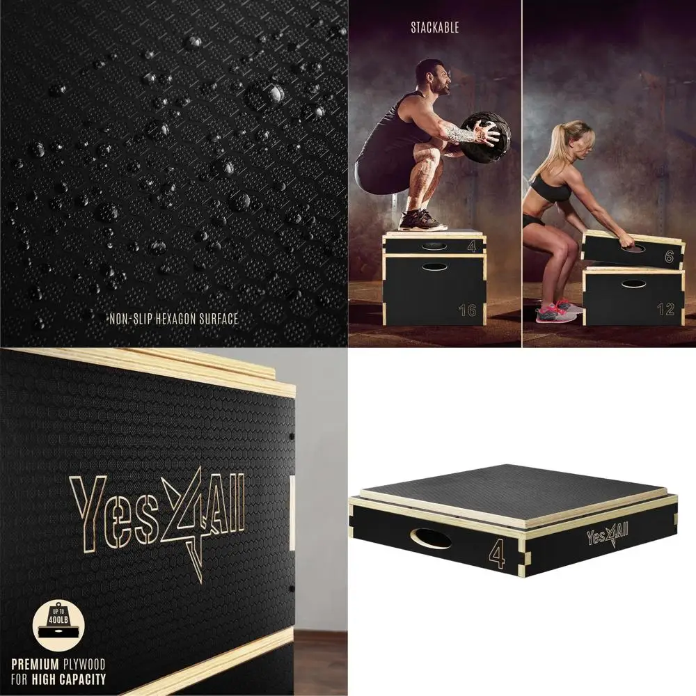 Yes4All 3 in 1 Wooden Plyo Box, Plyometric Box Platform for Jump Training, Jump Boxes for Home Gym Exercise and Outdoor Workout
Yes4All 3 in 1 Wooden Plyo Box, Plyometric Box Platform for Jump Training, Jump Boxes for Home Gym Exercise and Outdoor Workout